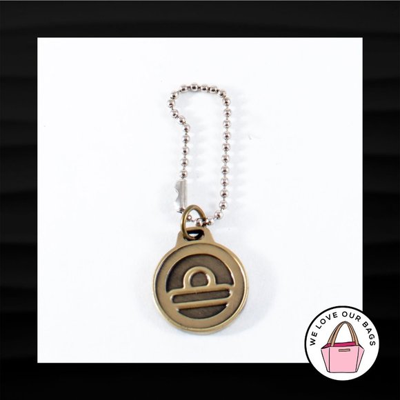 BIG BUDDHA ANTIQUE GOLD BRASS ROUND DISC KEY FOB BAG CHARM KEYCHAIN HANG TAG - Picture 1 of 2